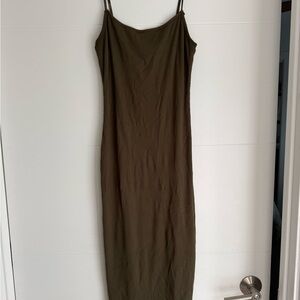 Pinkblush Olive Slip Maxi Dress with Spaghetti Straps